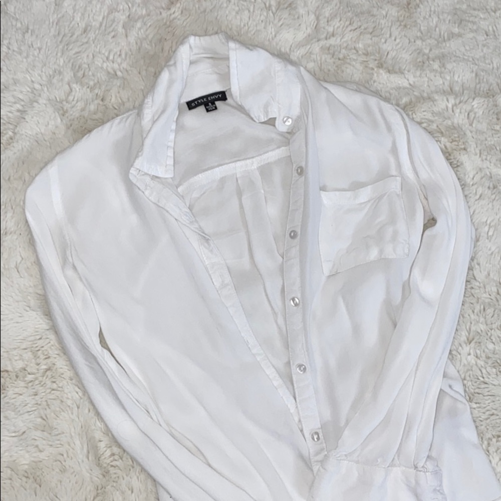 White Simple Button Down - image 2